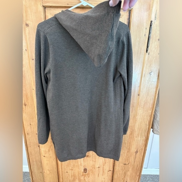 Cable & Gauge Open Front Cardigan Olive Green Size Medium - Picture 10 of 10